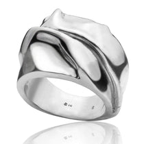 Large bague façon drapé en argent - Black Rock Jewel-Magna-Carta