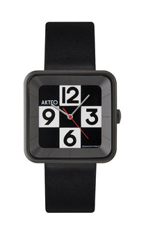 Montre Damier square PVD noir 29 - AKTEO-Magna-Carta