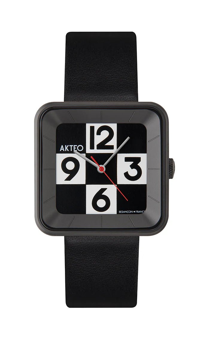Montre Damier square PVD noir 29 - AKTEO-Magna-Carta Image principale du produit