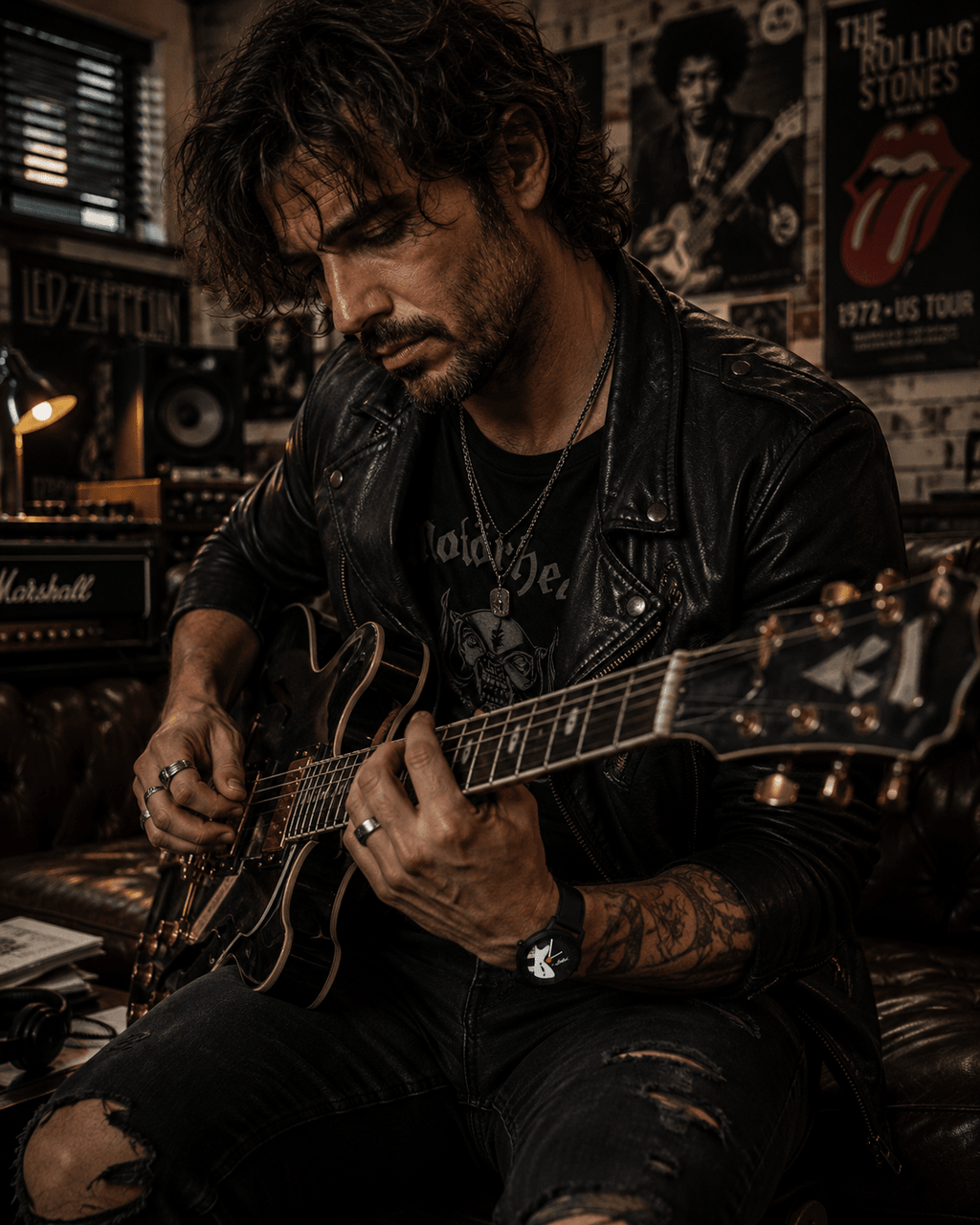 Montre Guitare électrique Jazz PVD noir 38 - AKTEO-Magna-Carta
