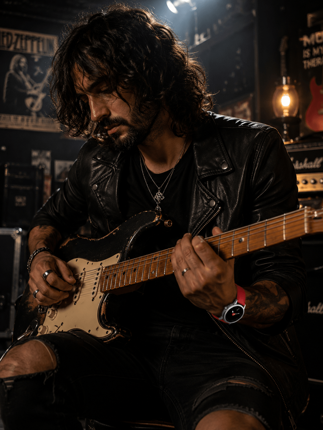Montre Guitare rouge 38 - AKTEO Image secondaire du produit