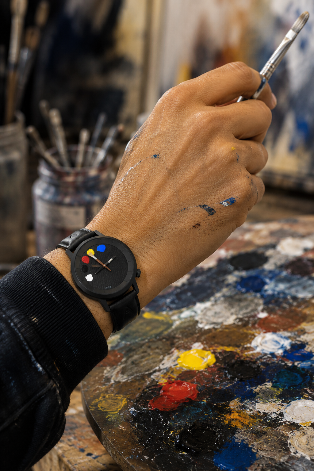 Montre Peinture 01 Black W 38 - AKTEO-Magna-Carta