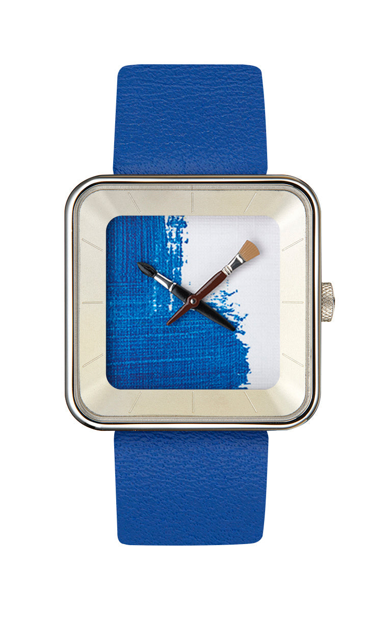 Montre Peinture bleue square 35 - AKTEO-Magna-Carta Image principale du produit