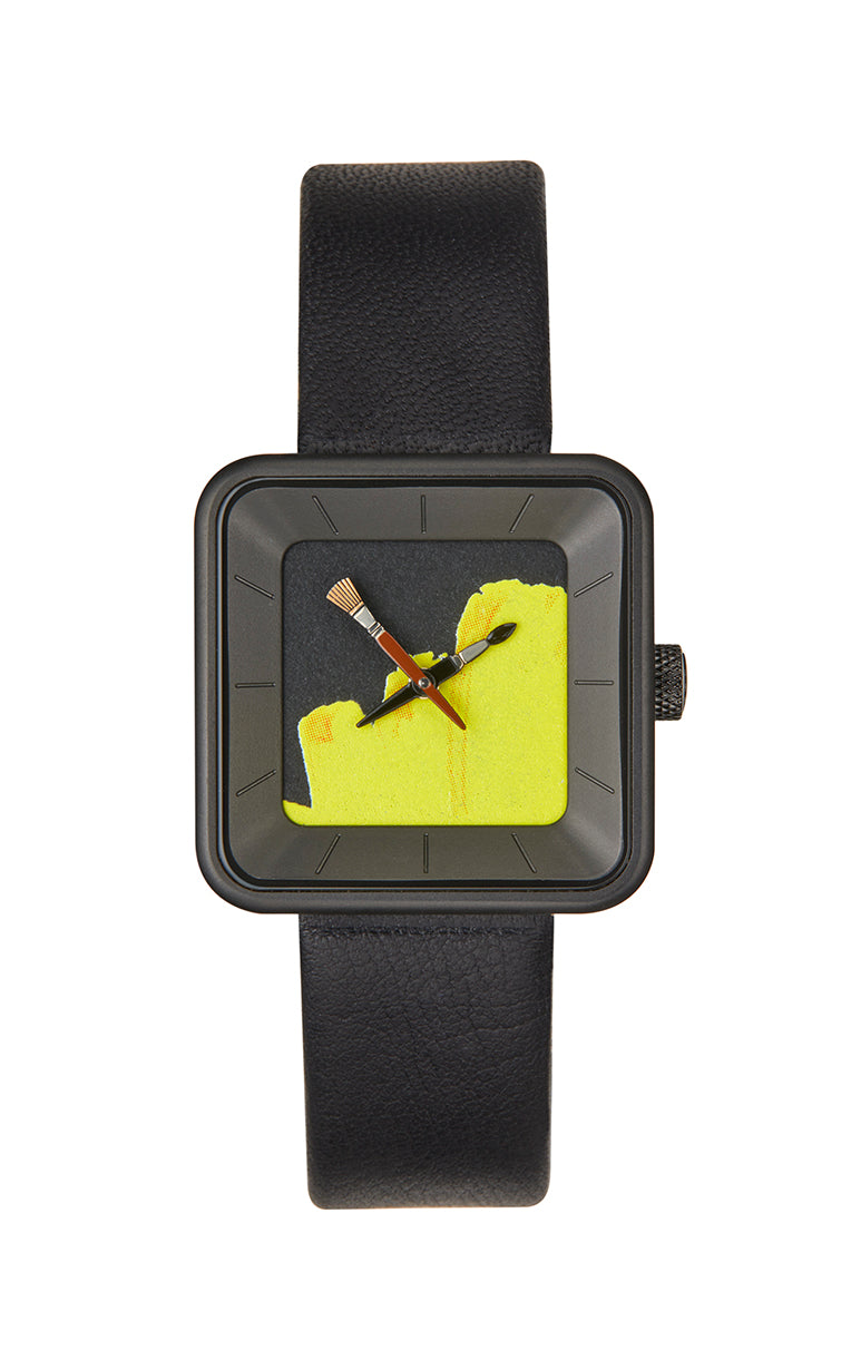 Montre Peinture jaune square PVD noir 29 - AKTEO-Magna-Carta Image principale du produit