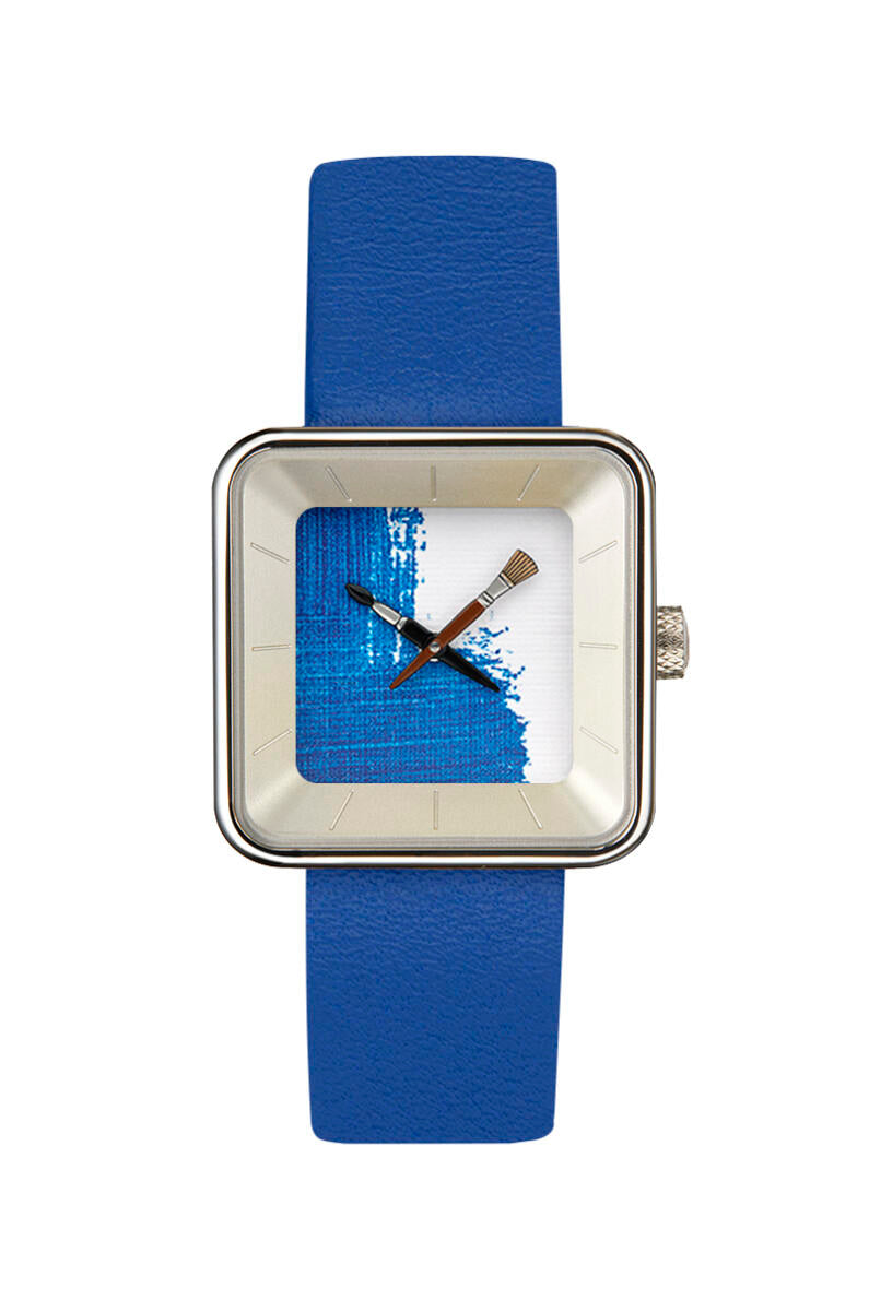 Montre Peinture bleue square 29 - AKTEO