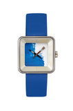 Montre Peinture bleue square 29 - AKTEO