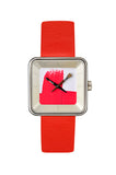 Montre Peinture rouge square 29 - AKTEO