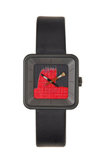 Montre Peinture rouge square black 29 - AKTEO - Montre à thème