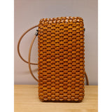 Pochette bandoulière en cuir tressé pour téléphone portable gold - Il Bussetto-Magna-Carta