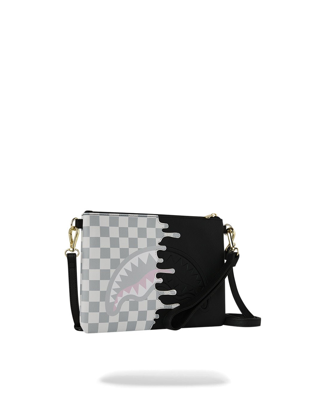 Sac - CREAM CHECK UNFINISHED SHARK CROSSBODY POUCHETTE - SPRAYGROUND-Magna-Carta