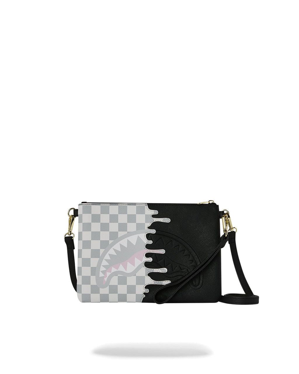 Sac - CREAM CHECK UNFINISHED SHARK CROSSBODY POUCHETTE - SPRAYGROUND-Magna-Carta
