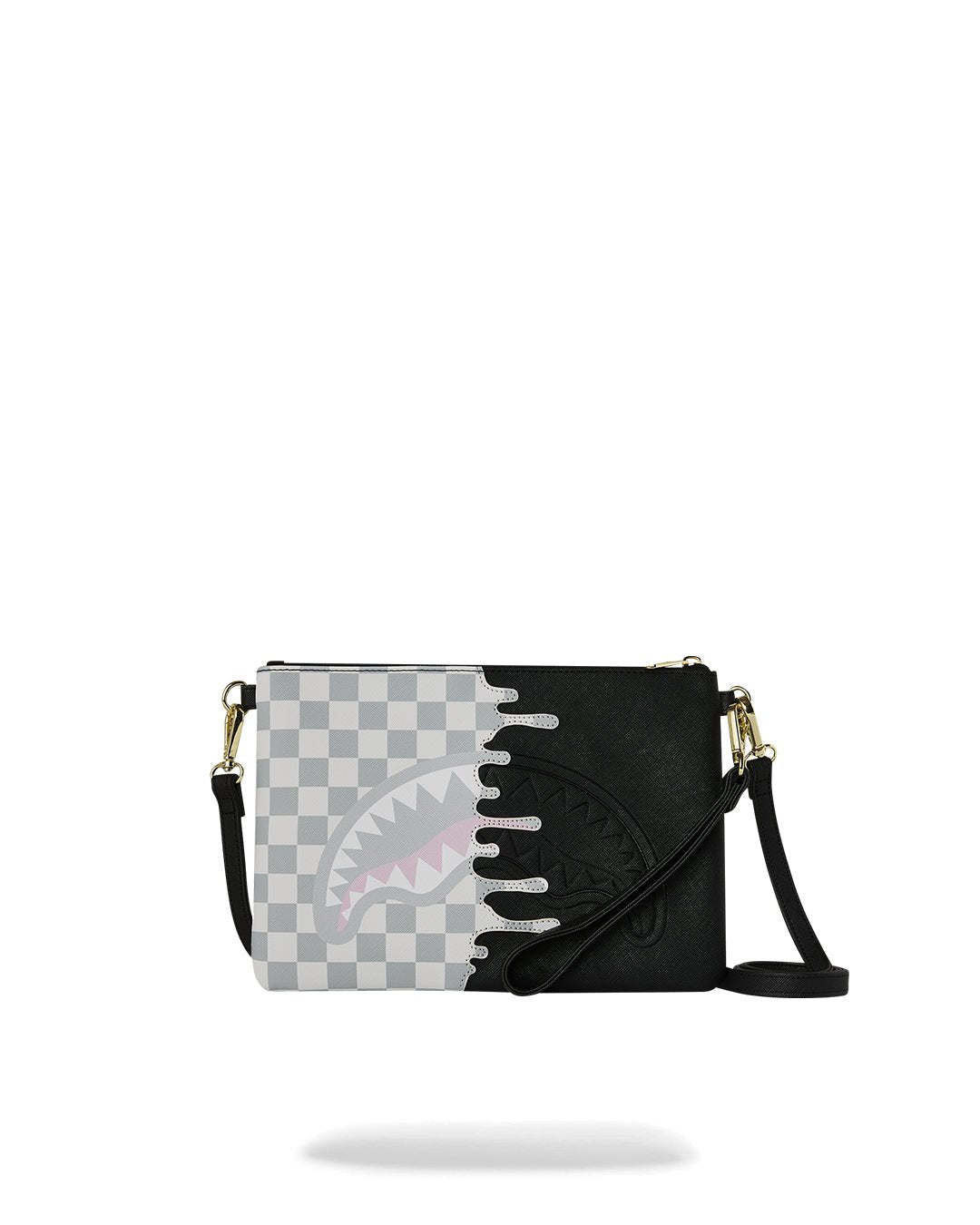 Sac - CREAM CHECK UNFINISHED SHARK CROSSBODY POUCHETTE - SPRAYGROUND-Magna-Carta