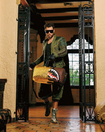 Sac - SHARKS IN PARIS GOLD DRIP LARGE DUFFLE - SPRAYGROUND-Magna-Carta