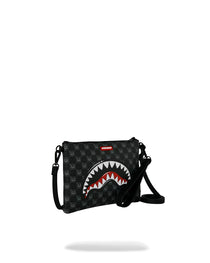Sac - SHARKS IN PARIS WTF BUBBLY BLACK CHECK CROSSOVER CLUTCH - SPRAYGROUND-Magna-Carta