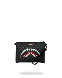 Sac - SHARKS IN PARIS WTF BUBBLY BLACK CHECK CROSSOVER CLUTCH - SPRAYGROUND-Magna-Carta