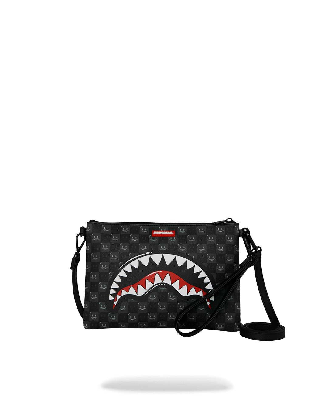 Sac - SHARKS IN PARIS WTF BUBBLY BLACK CHECK CROSSOVER CLUTCH - SPRAYGROUND-Magna-Carta