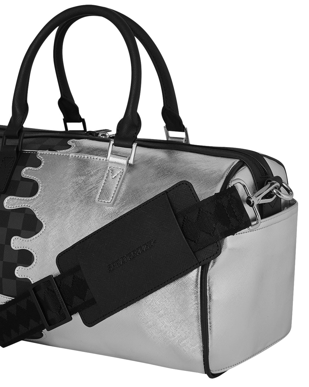 Sac - SILVER SIDE DRIP BLACK CHECK MINI DUFFLE - SPRAYGROUND-Magna-Carta