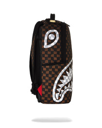 Sac à dos - BROWN AND CREAM DRIP CHECK SHARK BACKPACK - SPRAYGROUND-Magna-Carta