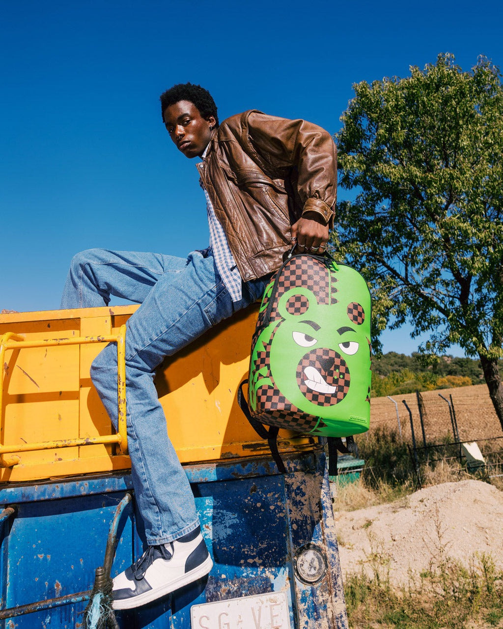 Sac à dos - GREEN BEAR FACE BACKPACK - SPRAYGROUND-Magna-Carta