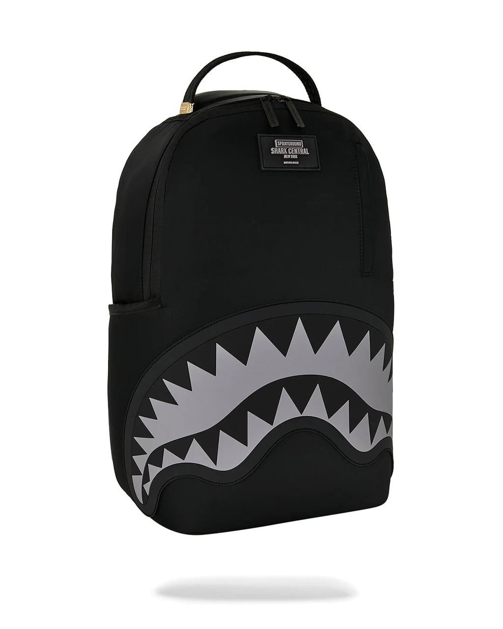 Sac à dos - SHARK CENTRAL BLACK NYLON GRAY EMBOSSED BACKPACK - SPRAYGROUND-Magna-Carta