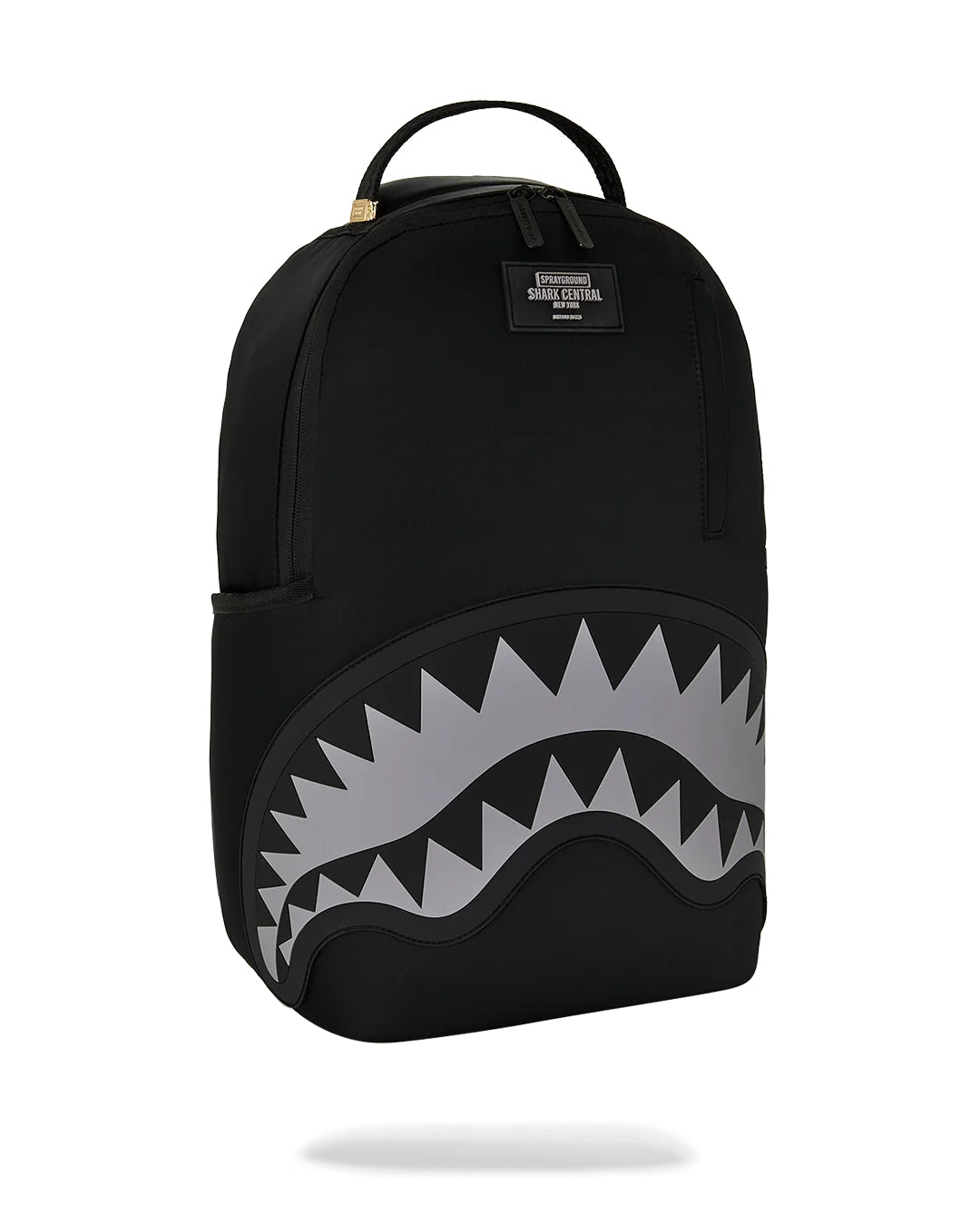 Sac à dos - SHARK CENTRAL BLACK NYLON GRAY EMBOSSED BACKPACK - SPRAYGROUND-Magna-Carta