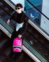 Sac à dos - SHARK CENTRAL NYLON HOT PINK - SPRAYGROUND-Magna-Carta