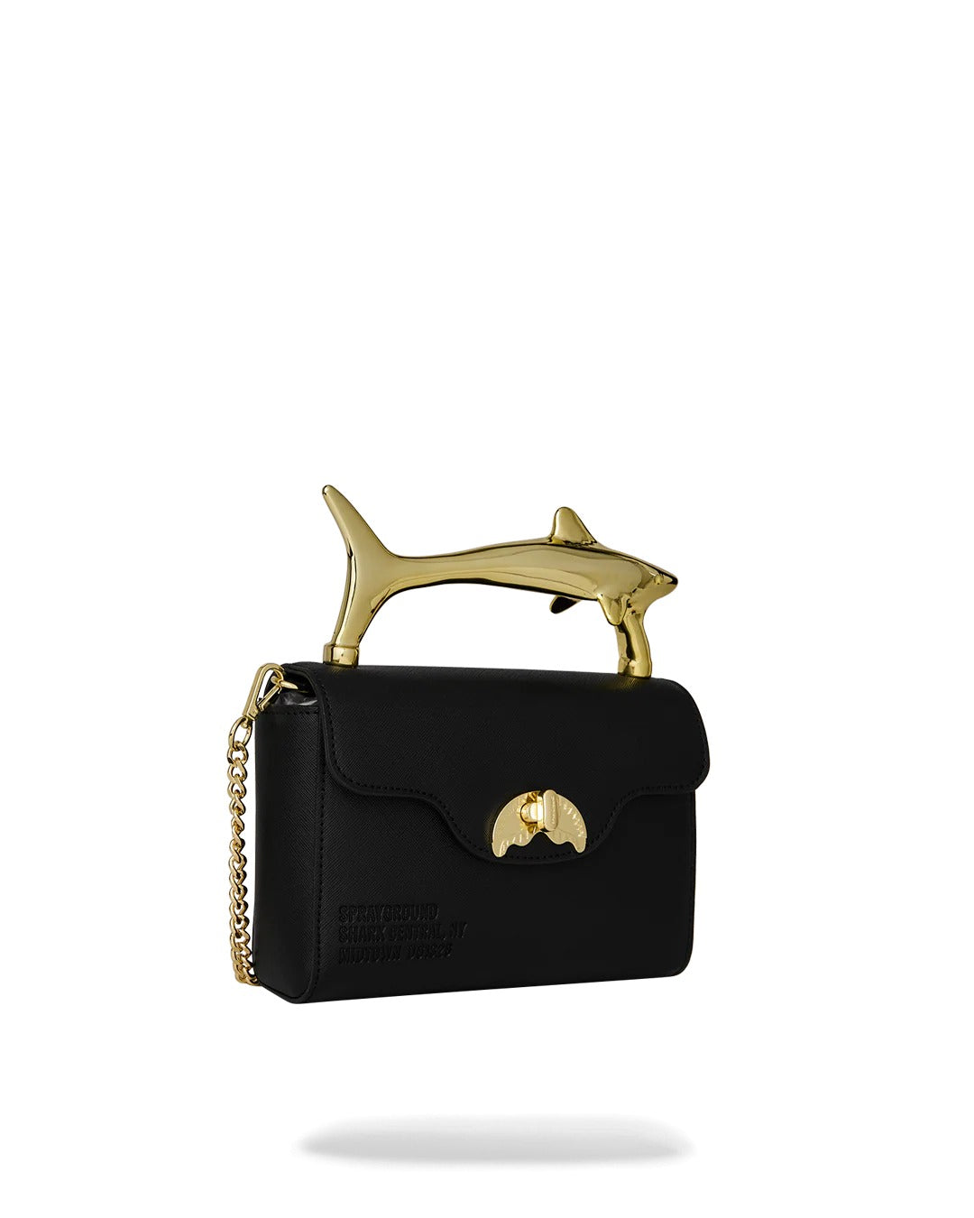Sac à main - BLACKED OUT EMBOSSED GOLD SHARK HANDBAG - SPRAYGROUND-Magna-Carta