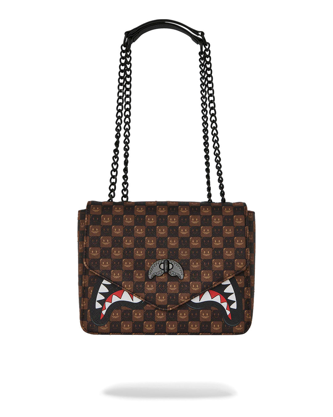 Sac à main - SHARKS IN PARIS WTF BUBBLE BROWN CHECK HANDBAG - SPRAYGROUND-Magna-Carta