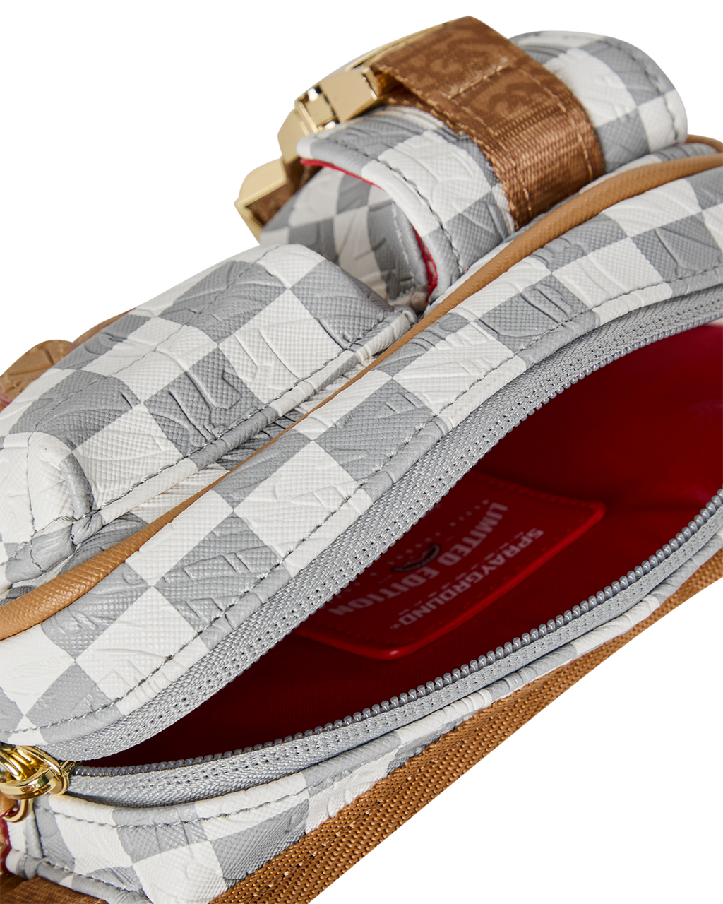 Sac bandoulière - EMBOSSED CREAM CHECK CARGO CROSSBODY - SPRAYGROUND-Magna-Carta