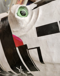 Trophée de Rhinocéros en papier mâché - Aude Goalec et Nicole Jacobs-Magna-Carta