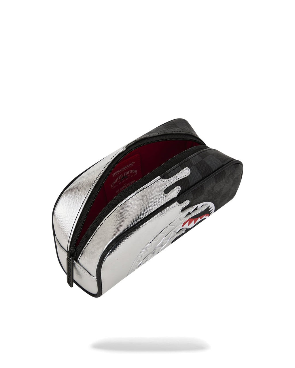 Trousse - SILVER SIDE DRIP BLACK CHECK PENCIL POUCH - SPRAYGROUND-Magna-Carta