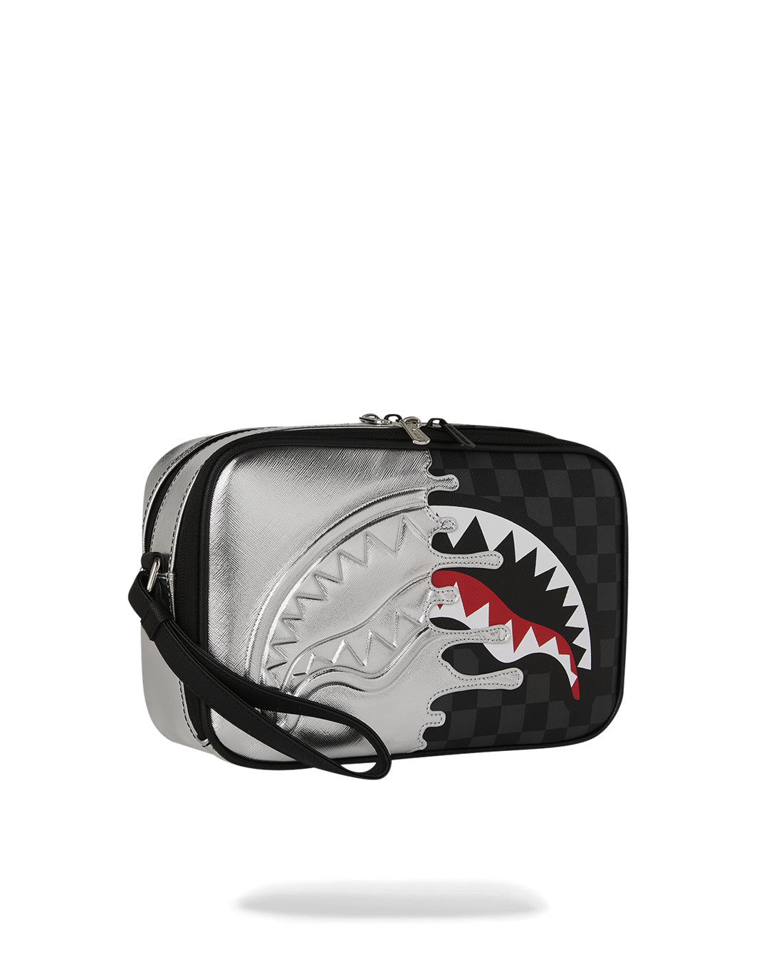 Trousse de toilette - SILVER SIDE DRIP BLACK CHECK BRICK TOILETRY - SPRAYGROUND-Magna-Carta