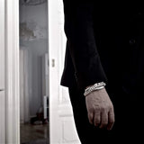 Bracelet homme gourmette maillon avec tête de mort en argent - Black Rock Jewel-Magna-Carta