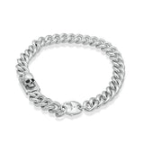 Bracelet homme gourmette petit avec tête de mort en argent - Black Rock Jewel