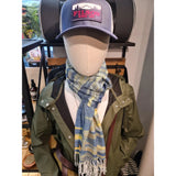 Écharpe en coton indigo bleue et jaune - Il Bussetto-Magna-Carta