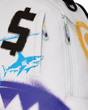Sac à dos - SHARK CENTRAL STENCILS WHITE DLXSV BACKPACK - SPRAYGROUND