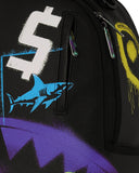 Sac à dos - SHARK CENTRAL STENCILS- BLACK DLXSV BACKPACK - SPRAYGROUND
