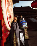 Sac à dos - SHARK CENTRAL STENCILS- BLACK DLXSV BACKPACK - SPRAYGROUND