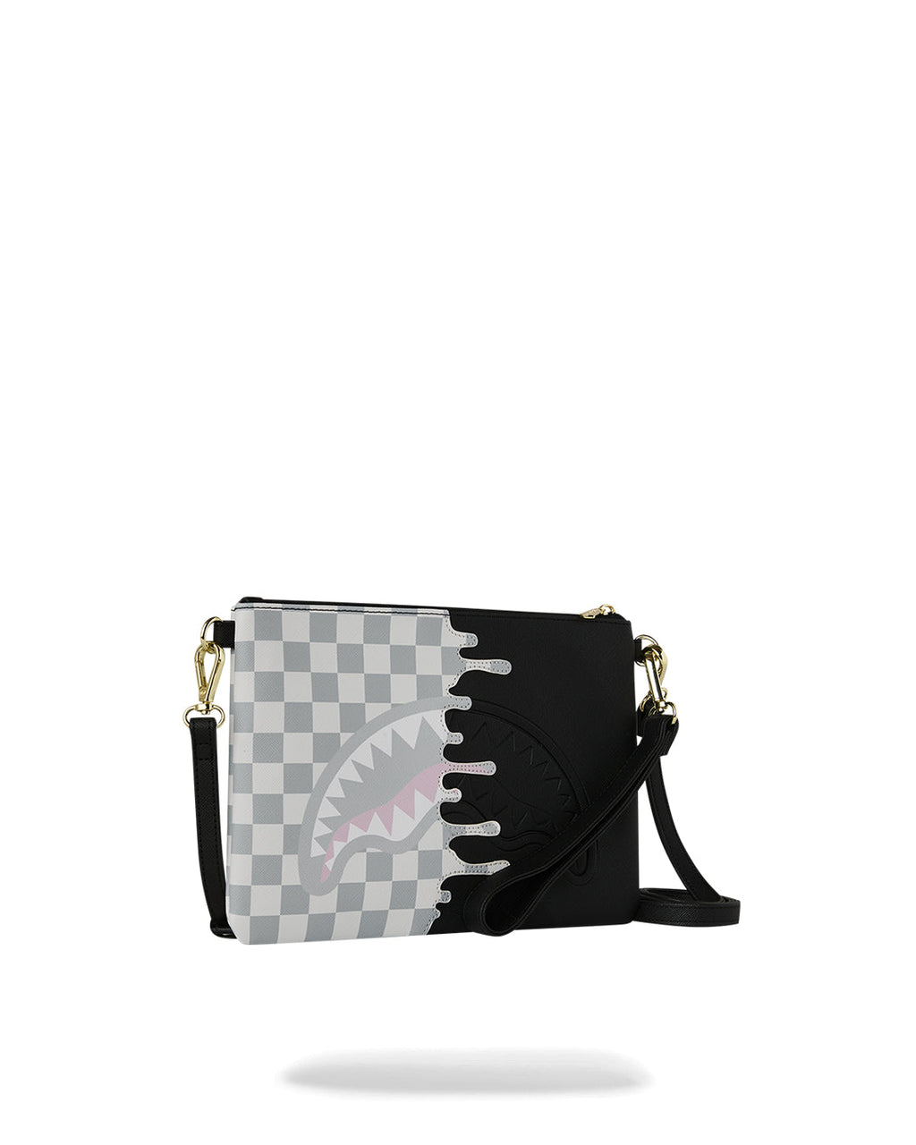 Sac - CREAM CHECK UNFINISHED SHARK CROSSBODY POUCHETTE - SPRAYGROUND