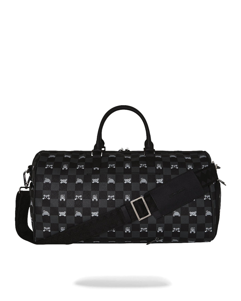 Sac  - GRAY PEEKING CHARACTER CHECK LARGE DUFFLE - SPRAYGROUND