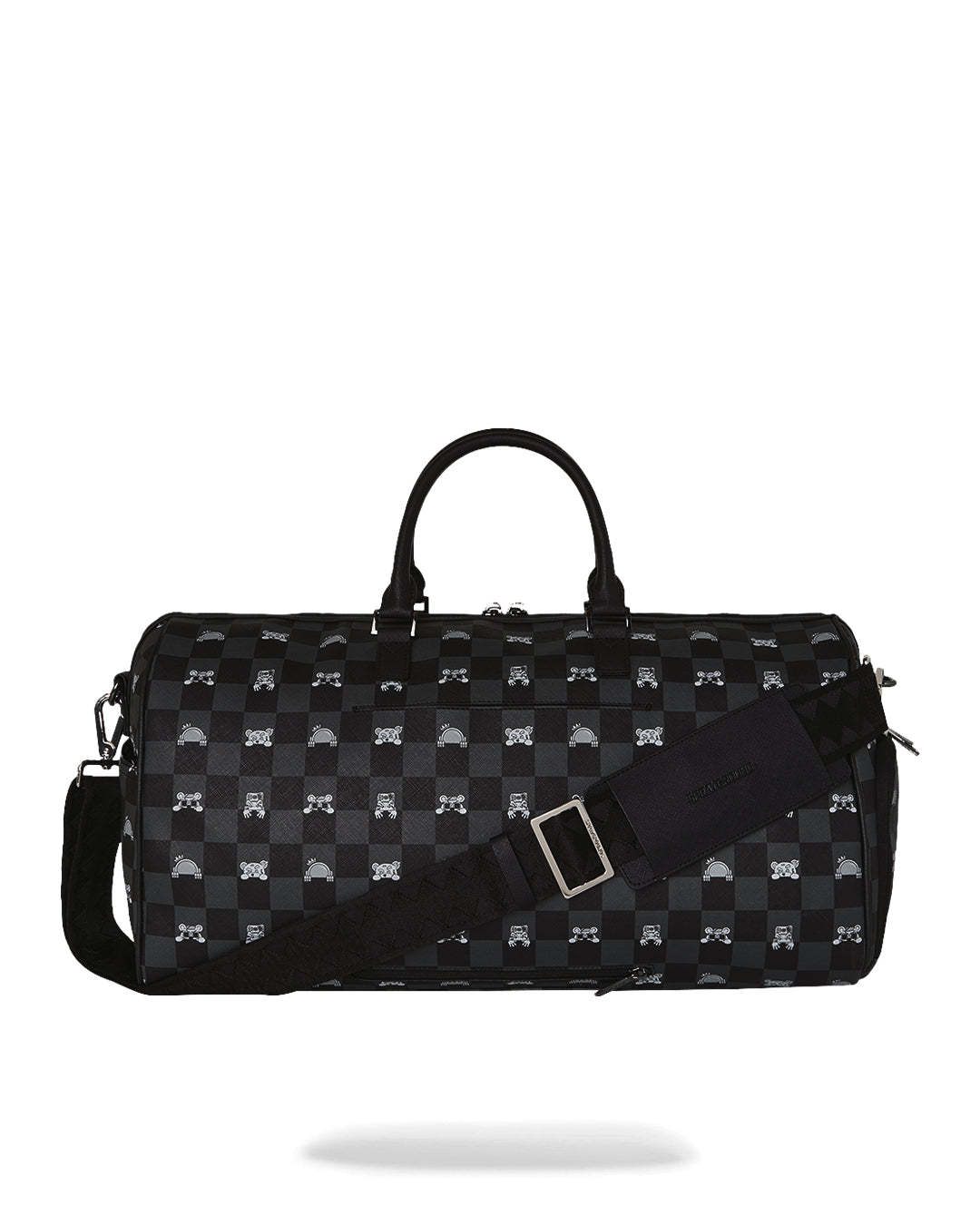 Sac  - GRAY PEEKING CHARACTER CHECK LARGE DUFFLE - SPRAYGROUND