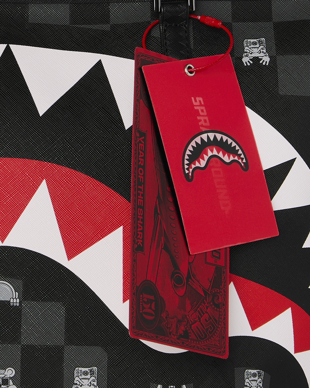 Sac  - GRAY PEEKING CHARACTER CHECK TOTE - SPRAYGROUND