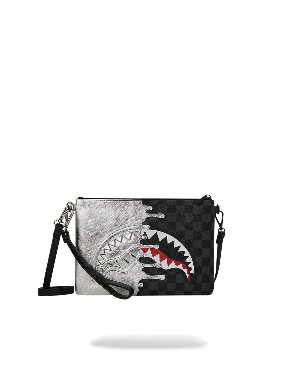 Sac - SILVER SIDE DRIP BLACK CHECK CROSSBODY POUCHETTE - SPRAYGROUND