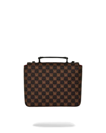 SHARKS IN PARIS WTF BUBBLE BROWN CHECK HANDBAG