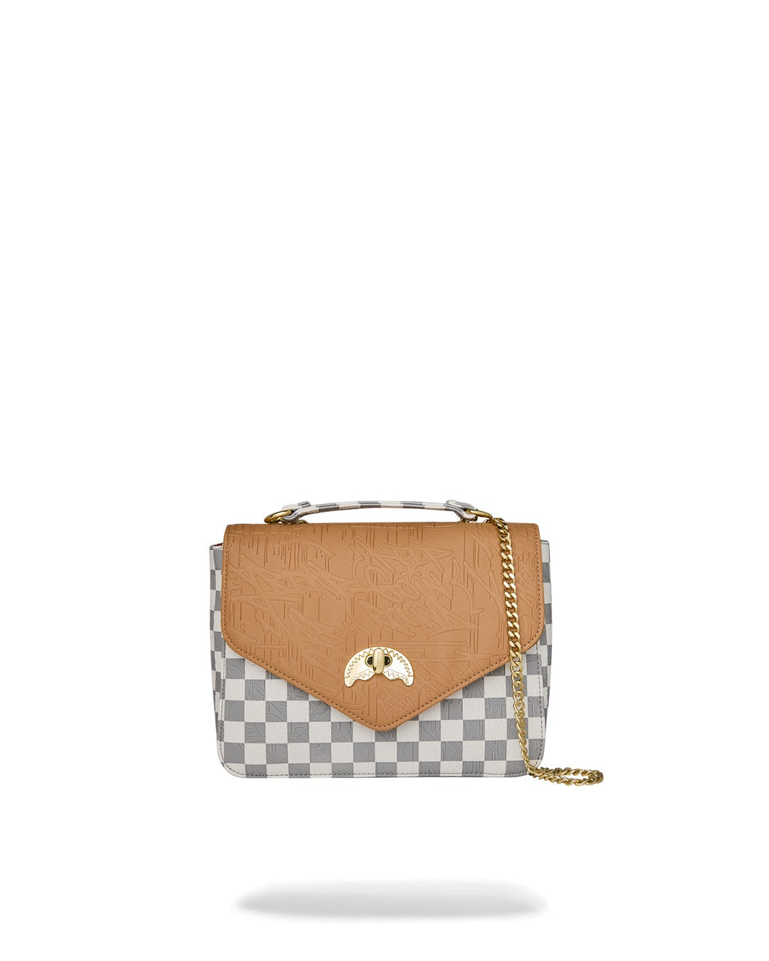EMBOSSED CREAM CHECK HANDBAG Image principale du produit