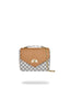 EMBOSSED CREAM CHECK HANDBAG