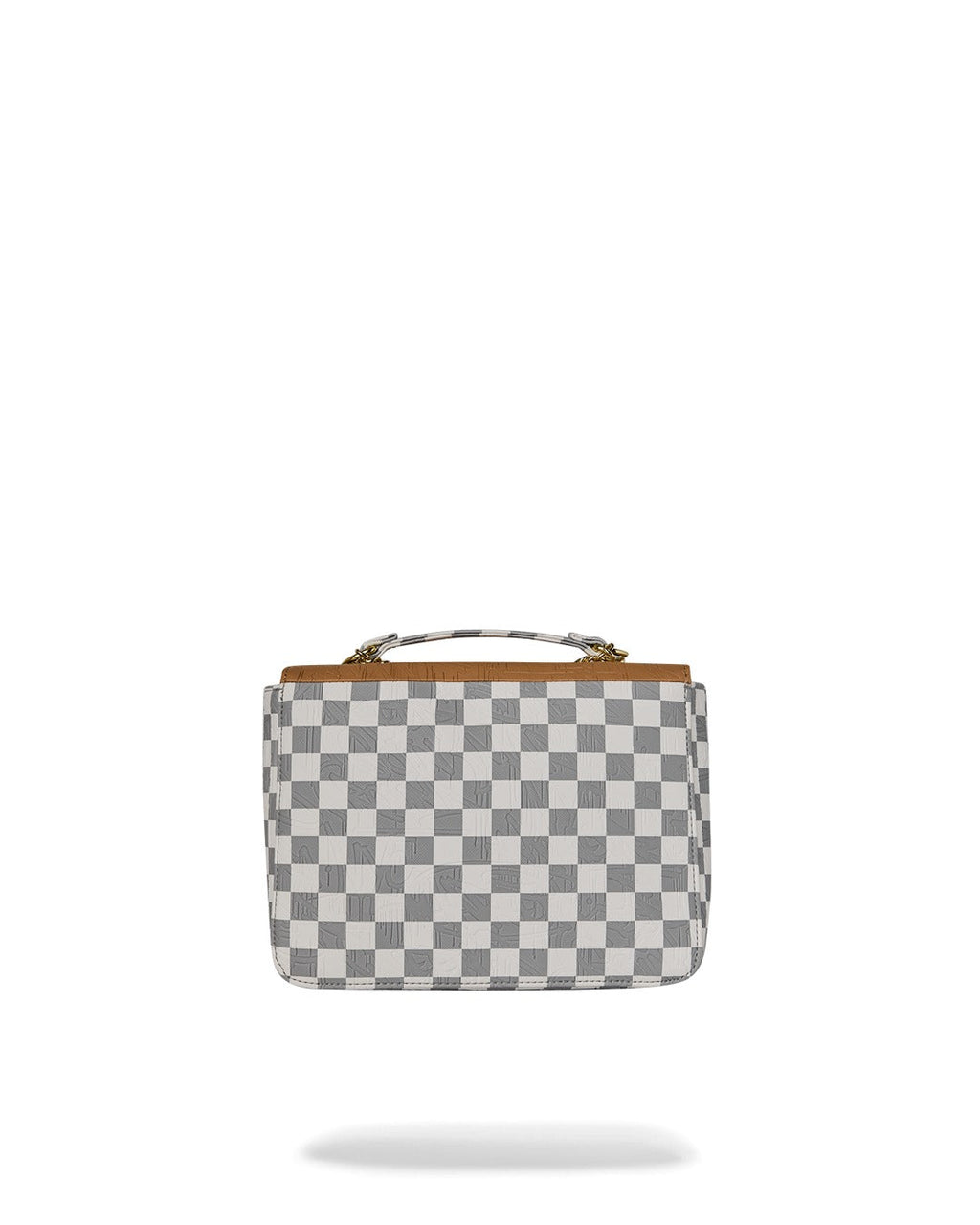 EMBOSSED CREAM CHECK HANDBAG