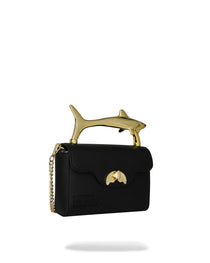 BLACKED OUT EMBOSSED GOLD SHARK HANDBAG