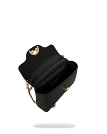 BLACKED OUT EMBOSSED GOLD SHARK HANDBAG