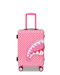 Sprayground PINK NEW CHECK FACES CARRY-ON LUGGAGE - vue 1
